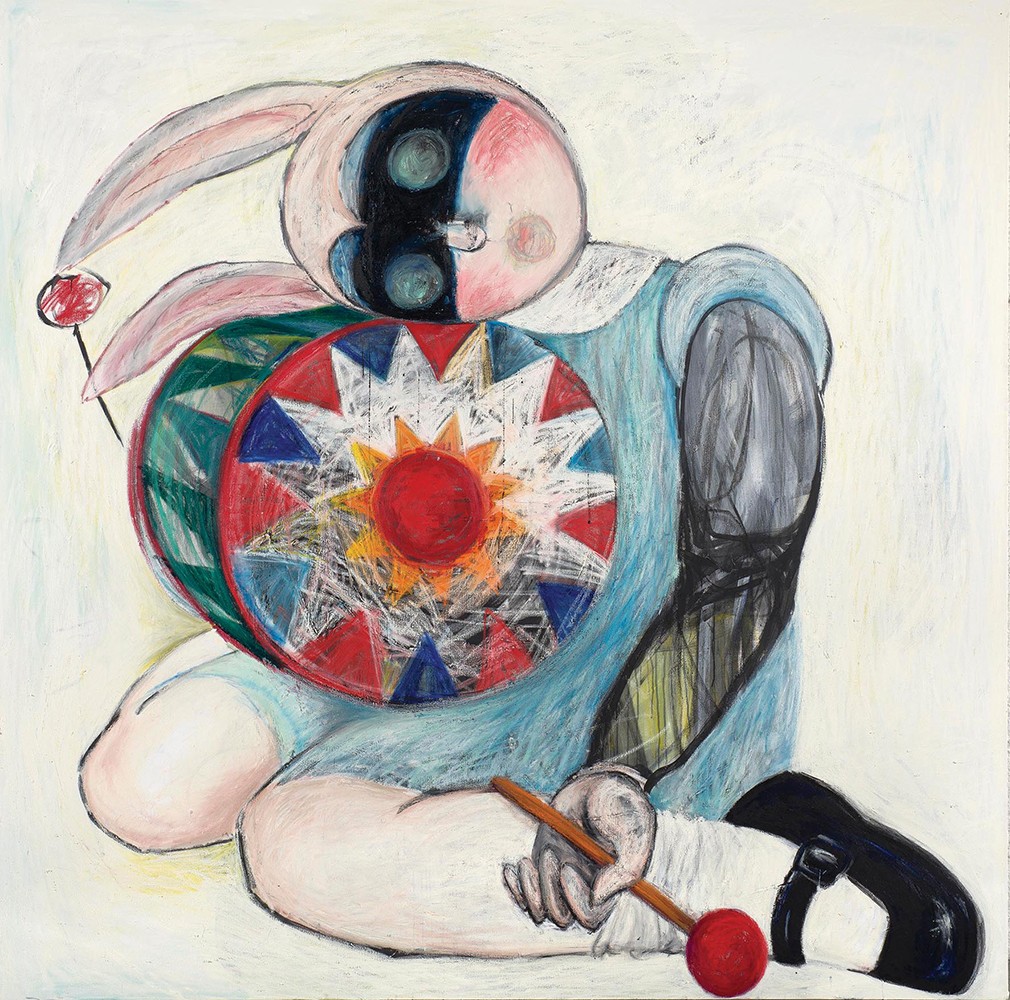 Добошарка, акрилик и уље на платну, 200 × 200 цм, 2012.
