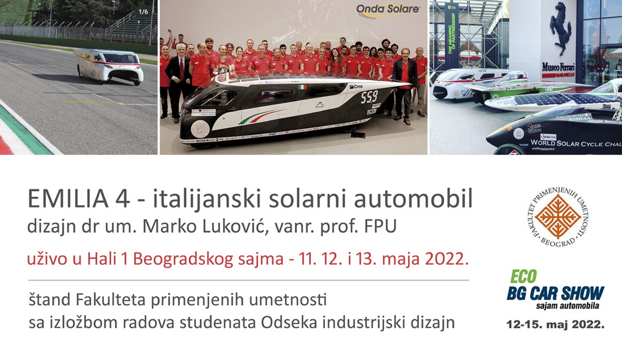 07 Info EMILIA 4 Italijanski solarni auto na BG Car Show 2022 baner2