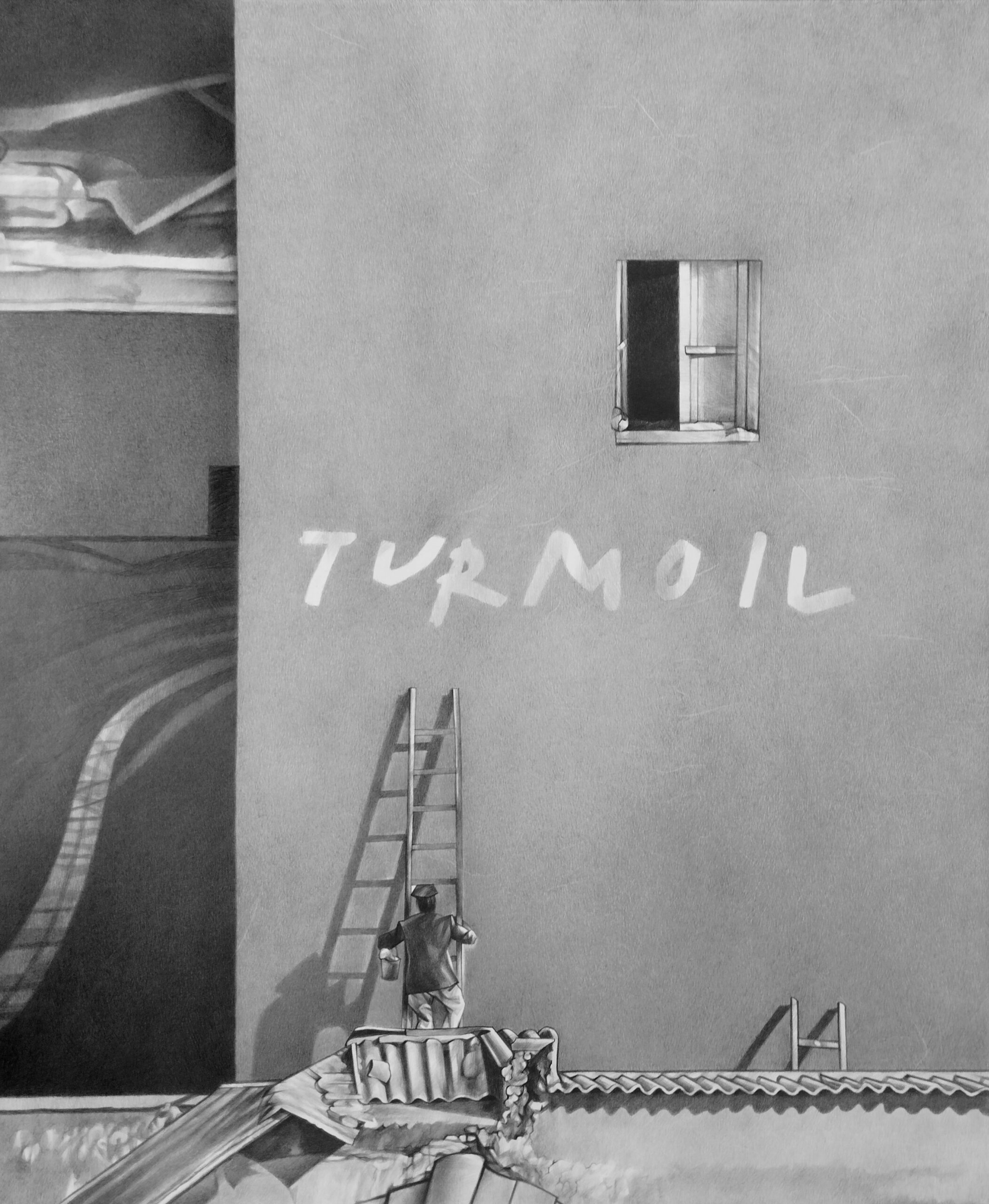 Veljko Vuckovic Turmoil grafit na papiru 73×60 cm 2023 scaled